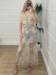 See Through Maxi Dress/Beige