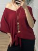 Fish Necklace Top/Burgundy