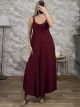 Sleeveless Asymmetrical Jumpsuit-50705/Burgundy