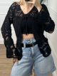 Knitted Long Sleeves Cardigan/Black