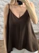 Muslin OpenBack Knot Top/Chocolat