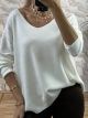Strass Shoulders Sweater/White