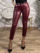 Matte Leather Skinny Pants/Burgundy