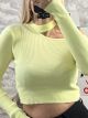 Choker Knitted Crop Top/Yellow