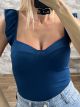 RuffleSleeves Cups Top-41003/Petrol