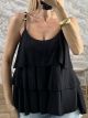 TripleRuffled Top-26207/Black