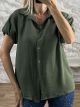Balloon ShortSleeves Shirt-25164/Khaki