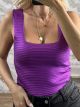 Metallic Knitted Ribbed Top-1500/Purple