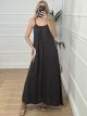 Viscose Braid Maxi Dress/Chocolat