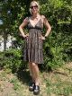 Viscose Open Back Mini Dress-2532/Black