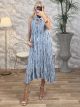Viscose Sleeveless Dress 530-A20/Blue