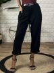 Viscose Belt Pants-51075/Black