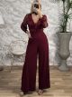 Sequins Jumpsuit/Burgundy