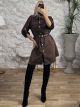 Suede Mini Dress-25346/Chocolat