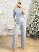 Rhinestones Knitted Semi-TN Set/Grey