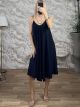 Mono Sleeveless Midi Dress-92163/Navy Blue