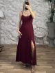 Viscose Mono Maxi Dress-2821/Burgundy