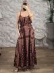 MultiPrint Ruffles Maxi Dress-1250/Chocolat