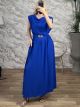 Shoulder Pads & Belt Dress/Royal Blue