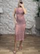 Knitted Sleeveless Dress-11/Pink