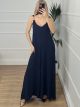 Chain Viscose Jumpsuit/Navy Blue