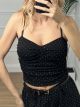 Elastic Strass Top/Black