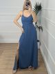 Backless Bow Dress/Petrol2