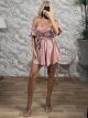 Strapless Satin Playsuit/Light Pink