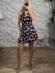 Polymorphic Top Muslin Mini Dress-Hearts/Black