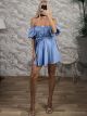 Strapless Satin Playsuit/Ciel