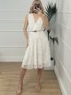Midi Lace Dress/White