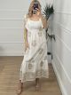 Ruffle Boho OpenBack Dress/White