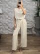 Shoulder Pads & Belt Jumpsuit/Ecru