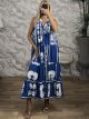Viscose Sleeveless Maxi Dress NEW-2554/Blue Royal