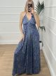 Maxi Silk Openback Dress-1352/Ν9