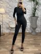 Strassed Skinny Bodysuit/Black