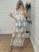 See Through Maxi Dress/White