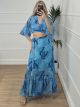 Feather Skirt Set/Blue