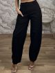 Barrel Highwaist Pants-25719/Black