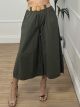 Cotton Zip Culotte/Khaki