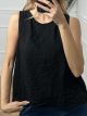 Viscose Asymmetrical Top/Black