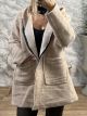 Oversized Hood Zipper Cardigan-23031/Nude