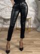 Matte Leather Skinny Pants/Black