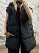 Oversized Sleeveless Hood Jacket/Black
