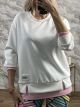 Soft Colored Layers Sweatshirt/White