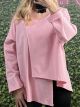 Asymmetrical Oversized Sweatshirt-6024/Pink