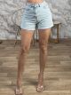 Highwaist Denim Shorts-2109/Light Blue