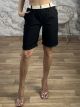Cuffed Highwaist Belt Long Shorts-1517/Black