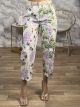 W-Floral Cotton Belt Pants-30749/Lilac