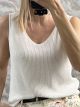 Knitted Wide Elastic top/White